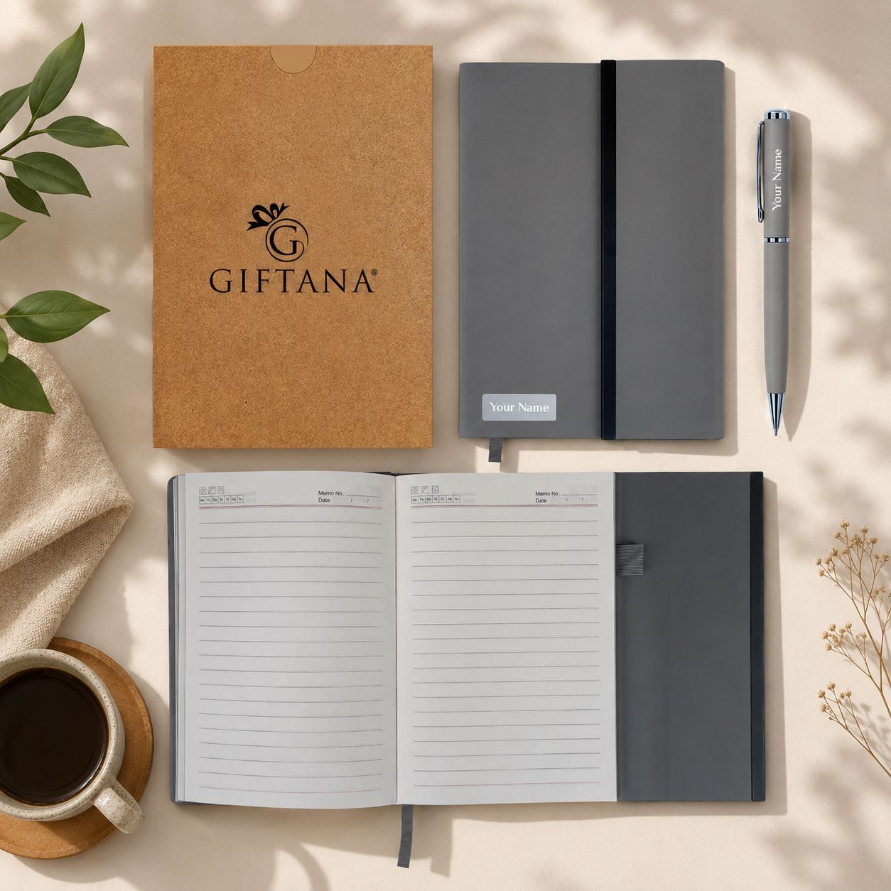 Personalized Notebook with Pen Gift Set