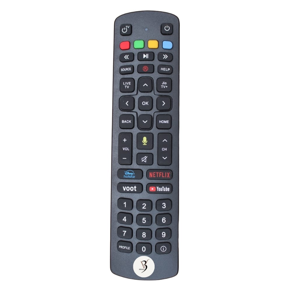 V3Deals Compatible Remote Control for Jio Fiber with Voice Control (Pairing Required) Jio Fibre Set Top Box (Exactly Same Remote Will Work Only) - Please Match The Image with Your Old Product (Jio Voice)