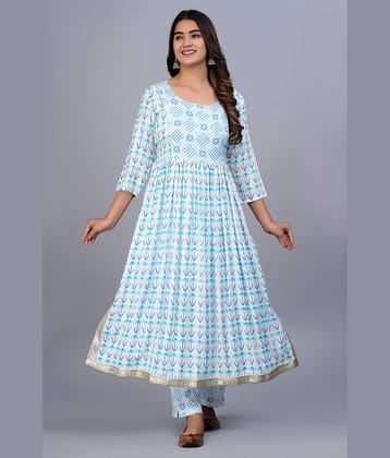 SIPET - Navy Straight Cotton Women's Stitched Salwar Suit ( Pack of 1 )