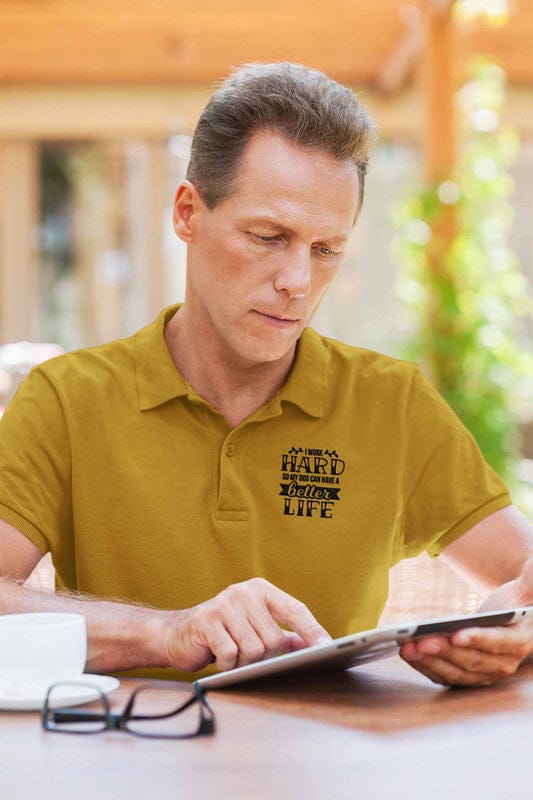 Polo Neck T-Shirt (Men) - Hardworking Pawrent (8 Colours)