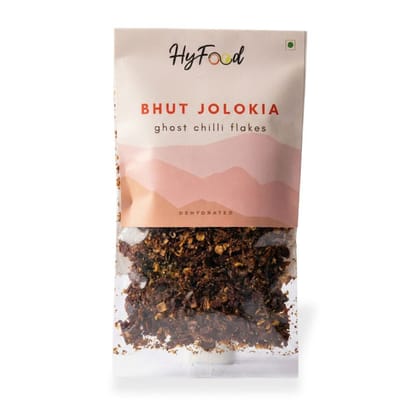 Hyfood Dried Bhut Jolokia Flakes (Ghost Pepper) - 300 gm - Pouches