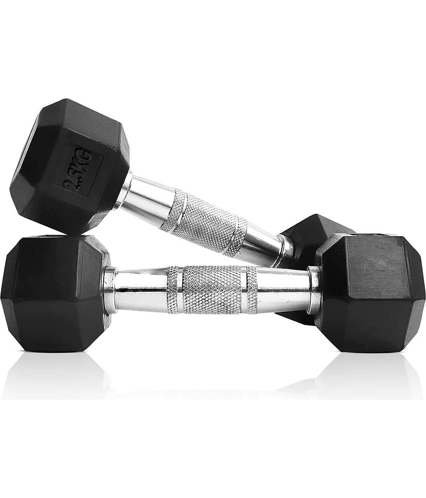 Slovic Rubber 2 Kg Fixed Hex Dumbbell