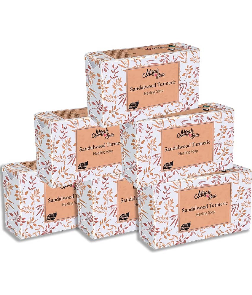 Mirah Belle Organic Sandalwood Turmeric Healing Soap 125 g Pack of 6