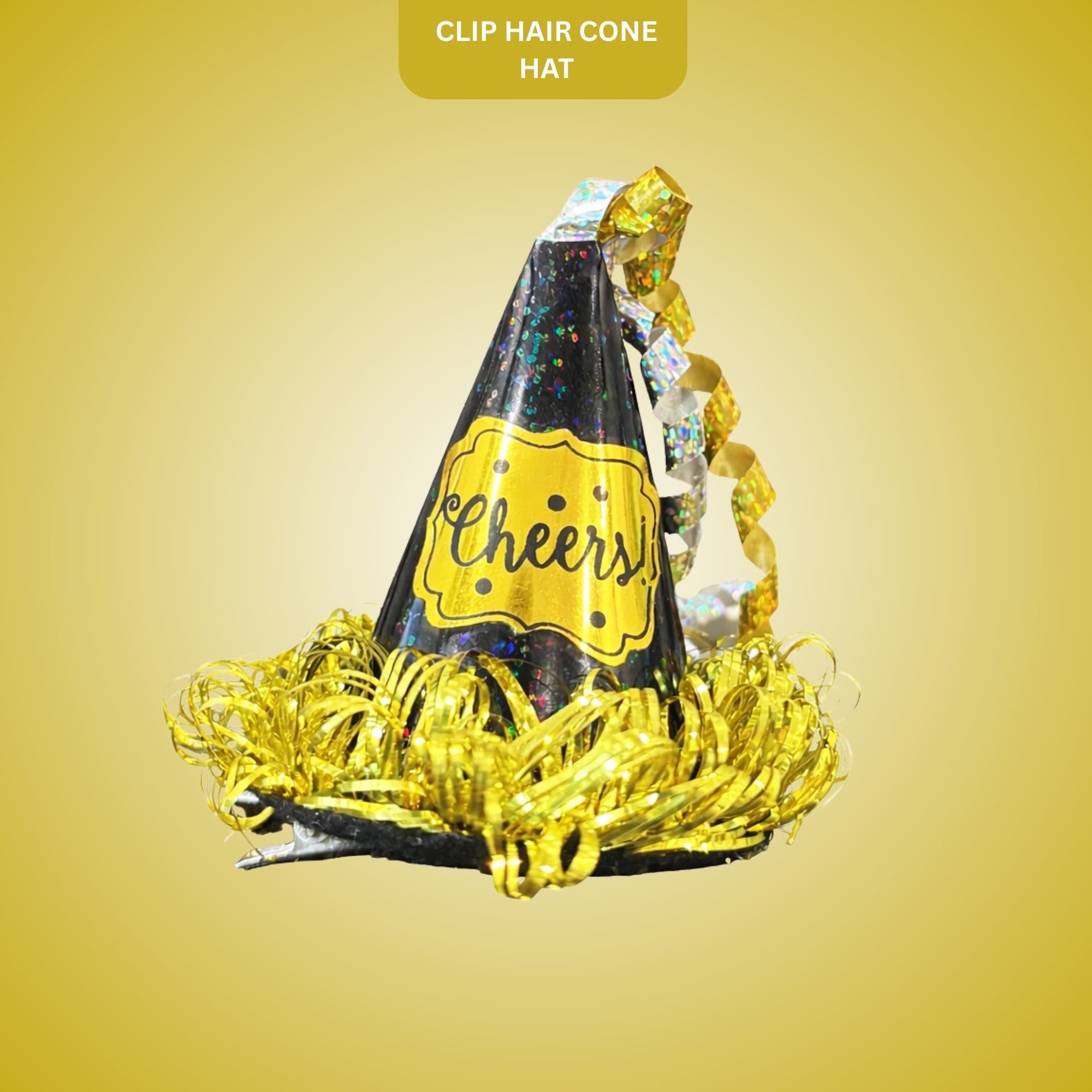 Clip Hair Cone Hat Black