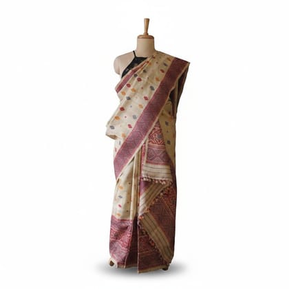 Handwoven Traditional Cotton Saree with Border
