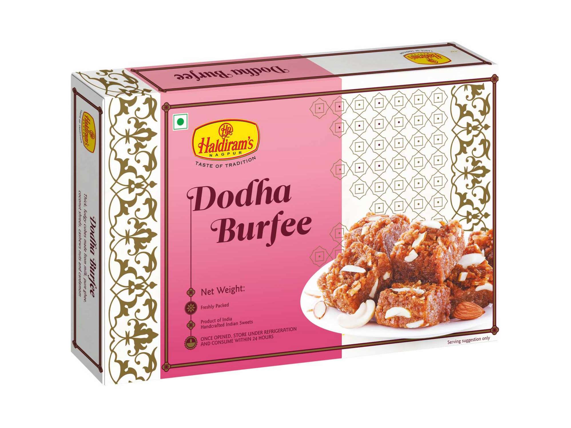  Haldiram's Dodha Burfee Packed Sweets - 500 Gm - Pack of 2