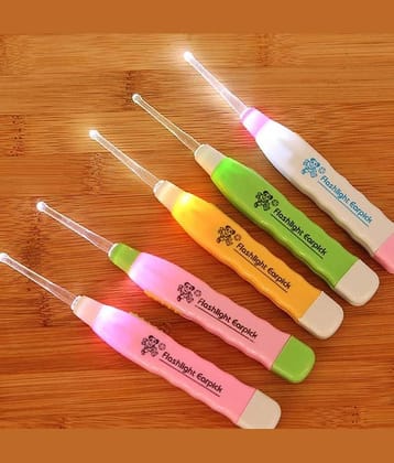 shop93 store Flashlight Ear Pick 2 Pcs Pack Of 1 (Assorted Color)