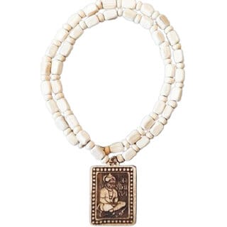 Bageshwar Dham Tulsi Mala Hanuman Ji Wood Locket 100% Original Beads Wood Chain Beads Wood Necklace