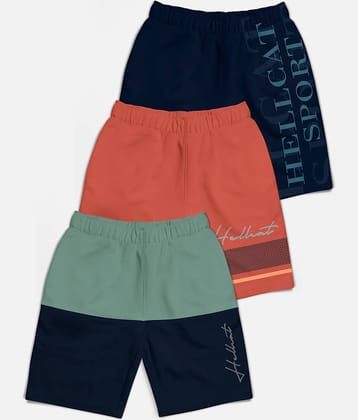 HELLCAT Pack of 3 Cotton Blend Shorts For Boys ( Multicolor )
