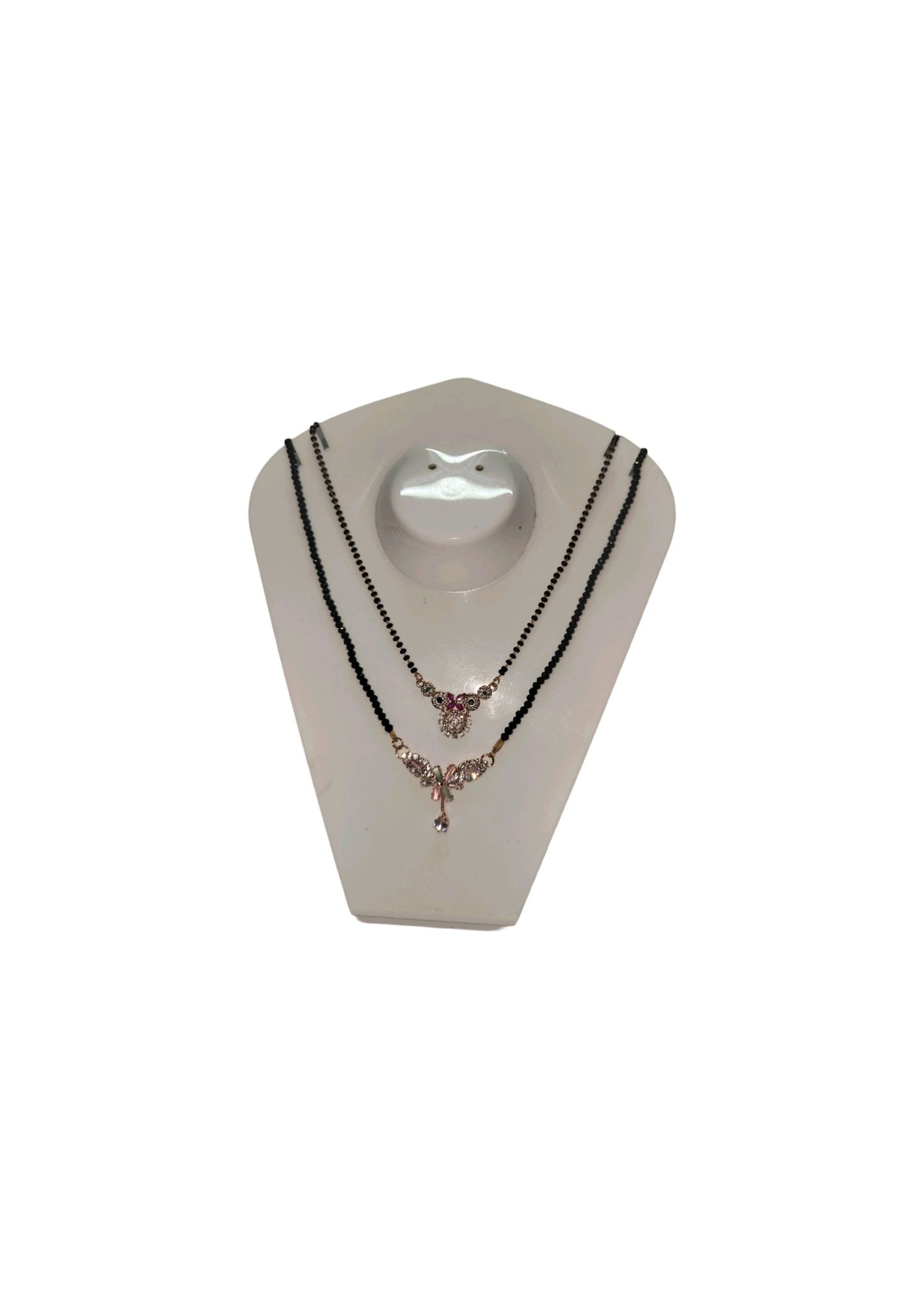 Black Beads Mangalsutra with Gold Plated Pendant for Women