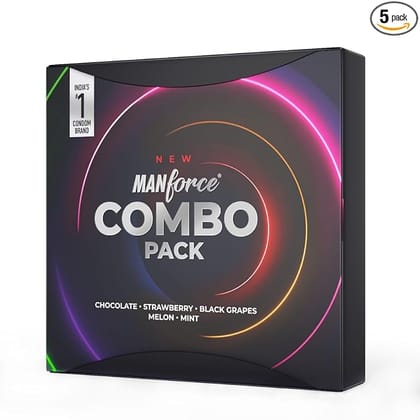 MANFORCE Combo Pack Chocolate Strawberry Coffee Black Grapes Melon Condom  (20 Sheets)