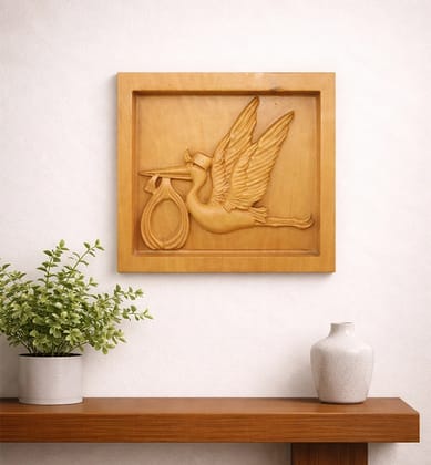 Hand-Carved Wooden Flying Bird Frame Wall Hanging (small size ) Hand-Carved Wooden Flying Bird Frame Wall Hanging (small size )
