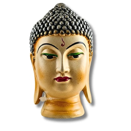 Premium Buddha Face Brown Statue for Peaceful Decor &amp; Spiritual Gifting - Saadhya Decors