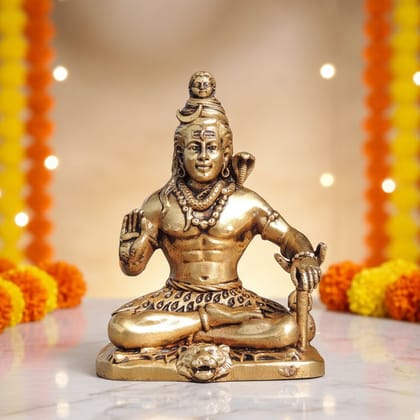 Pure Brass Shiva Statue | Religious Pooja Decor, Height : 4 Inch (BSMAS1734 E)