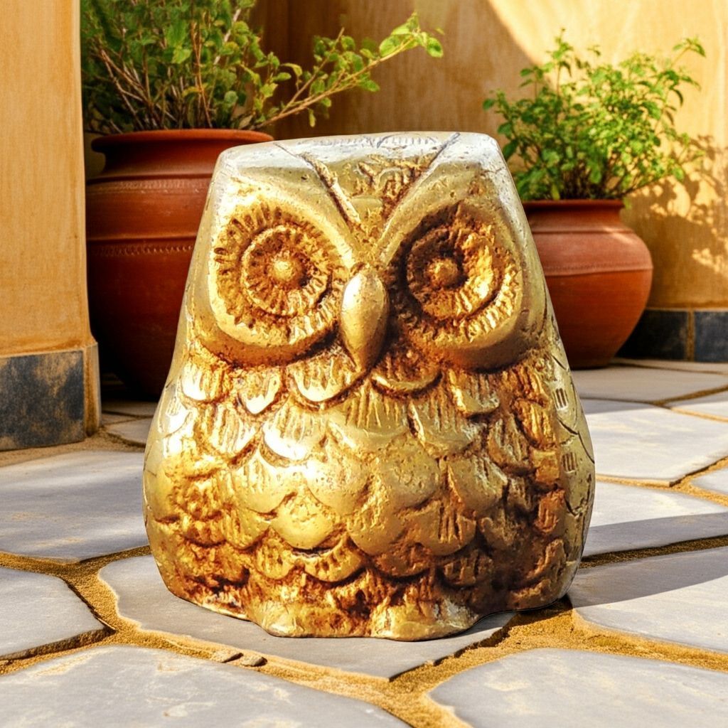 Brass Owl Home Decor Showpiece – Handmade Brass Lucky Owl Gift Statue, Height : 2 Inch (ANMAS237 X)