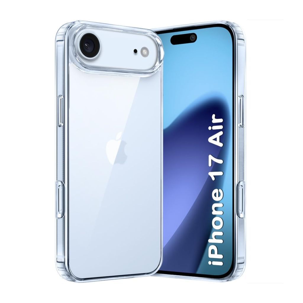 V3Deals Crystal Clear Hard Transparent Case Compatible with iPhone 17 Air | Shockproof Hard Back Cover with Raised Camera Bump | Scratch Resistant Slim Protective Case (iPhone 17 Air)