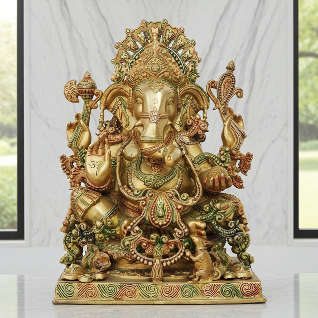 Brass Showpiece Ganesh Ji Statue (BSMAS658)