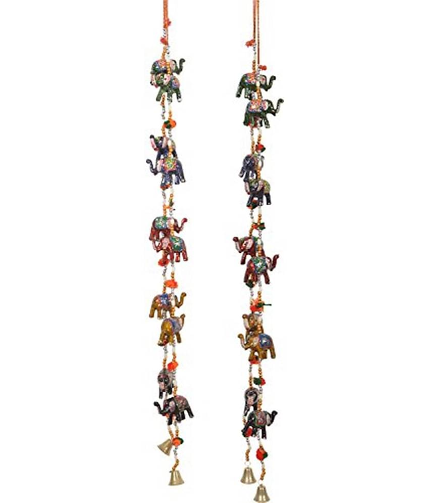 Handicraft Rajasthani Elephant Wall / Door Hanging Toran , Decorative Showpiece - 90 cm