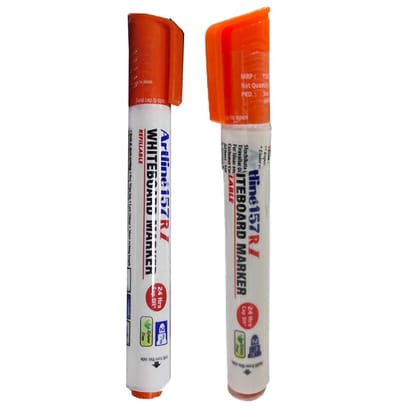 Artline 157RI Whiteboard Marker Pack of 10 (Red and Orange Colours) | Quick Drying, Dry Wipe Ink, Low Odor