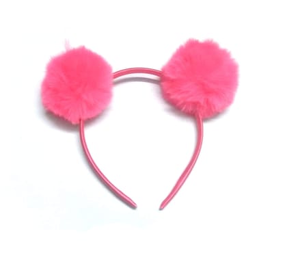 Nawani Pom Pom Fur Plastic Hairband Headband for Girls and Woman