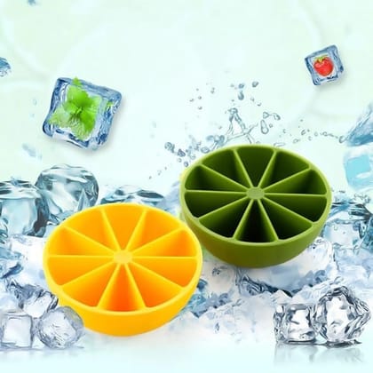 2 Pc Silicon reusable Ice Cube Mold Lemon Shape 2 Pc Silicon reusable Ice Cube Mold Lemon Shape