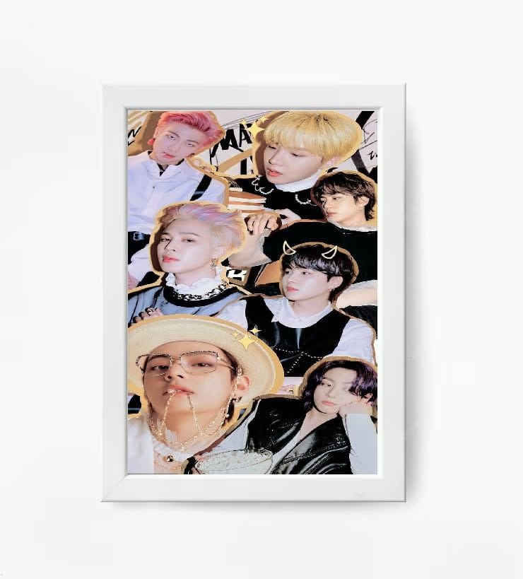 NOKKES Bts Army Bangtan Boy V suga J-Hope Jungkook Jin Jimin Rm 5X7 Inch Size Photo Frame Photo Home Office_AQW242