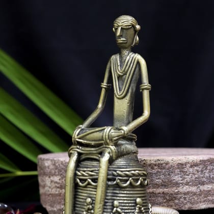 Dhokra Crafted Tribal Musician Figurine