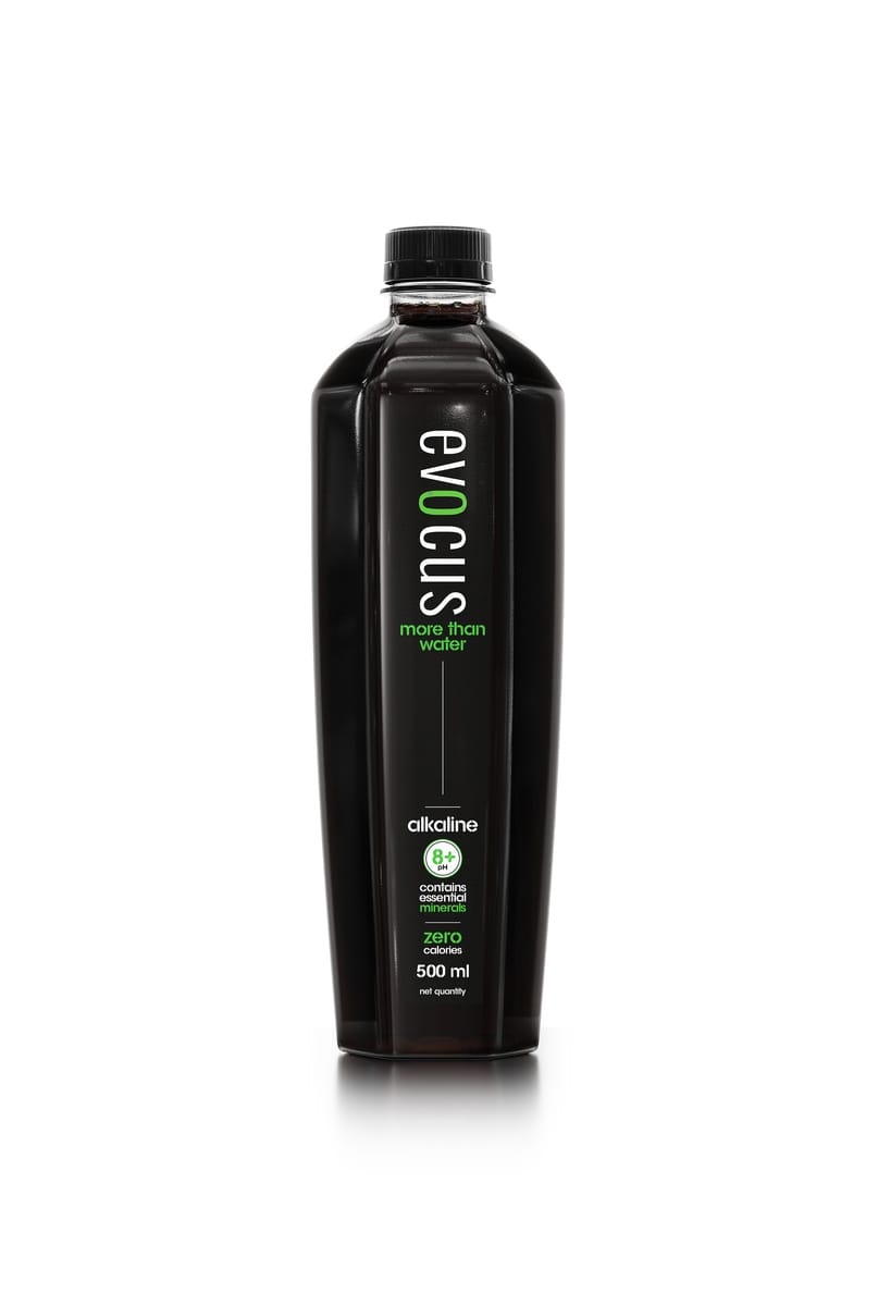Evocus Black Alkaline Drink | 8+ pH | Pack Of 24 (500Ml Each)