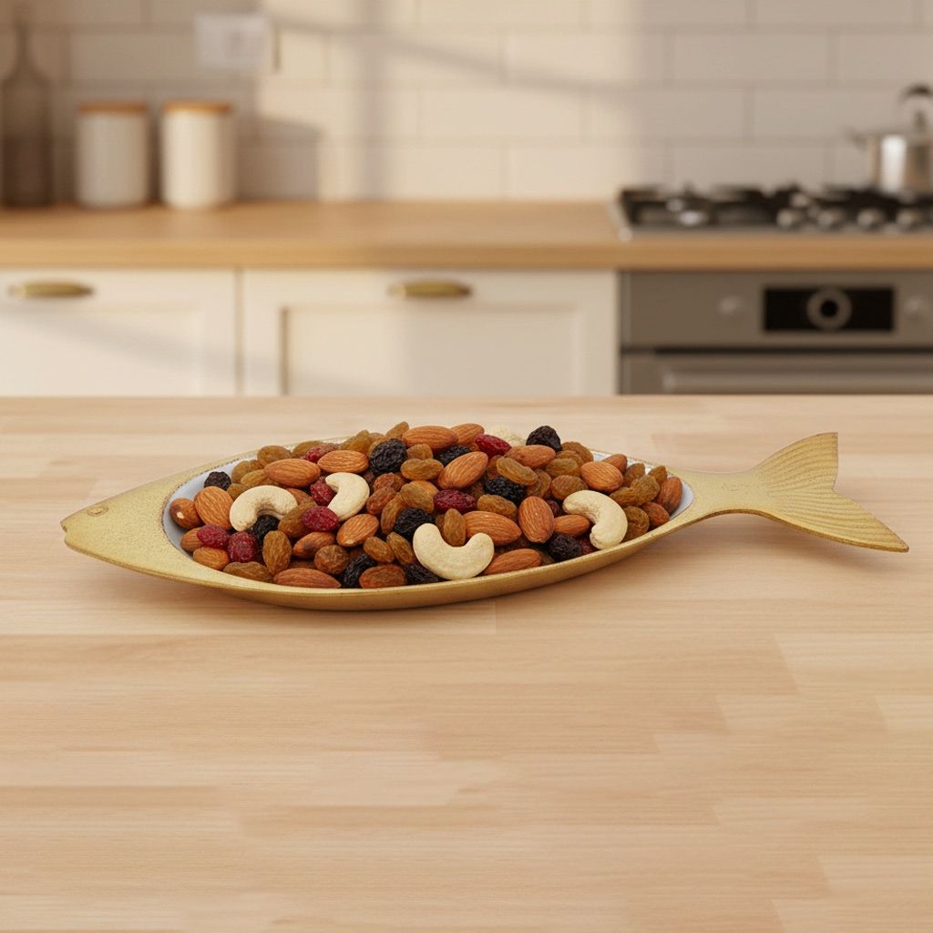 Aluminium Decorative Tray Shape Platter With Gold & White (AMAS3194/16)