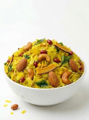Wholesome Heaven Zero Oil Poha Chiwda | Roasted Diet Chiwda & Healthy Chivda Mix | No MSG Namkeen Snacks Healthy For Family (200 g X 2)