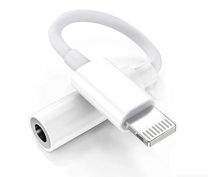 Jack Audio Adapter Lightning to 3.5 mm Headphone for iPhone - Compatible with iPhone 14, 13, 12, 11, X, XS, 8, 7