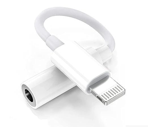 Jack Audio Adapter Lightning to 3.5 mm Headphone for iPhone - Compatible with iPhone 14, 13, 12, 11, X, XS, 8, 7