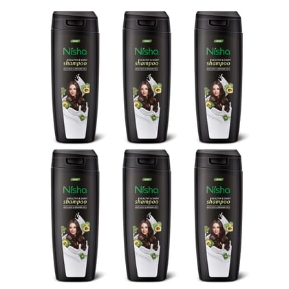 Nisha Healthy & Shiny Shampoo for Women Men 75ml Pack of 6, Avocado & Brahmi Shampoo for Strong Beautiful Hair