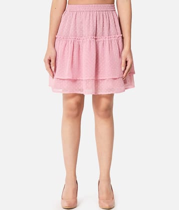 OTIRA Pink Georgette Women's Circle Skirt ( Pack of 1 )