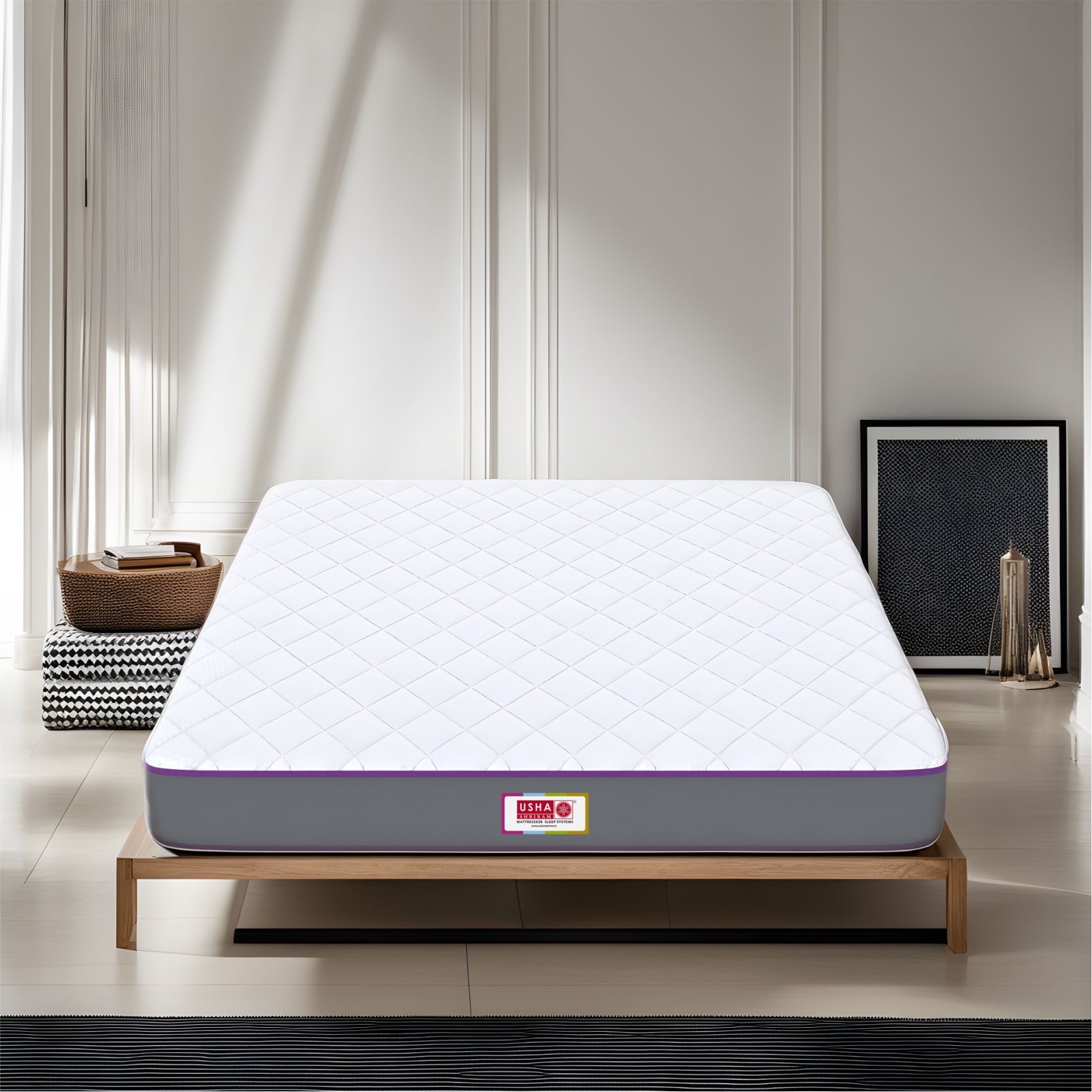 Usha Shriram 7-Zone With Posture Contour Tech 4 inch Single High Resilience (HR) Foam Mattress (L x W: 72 inch x 30 inch)