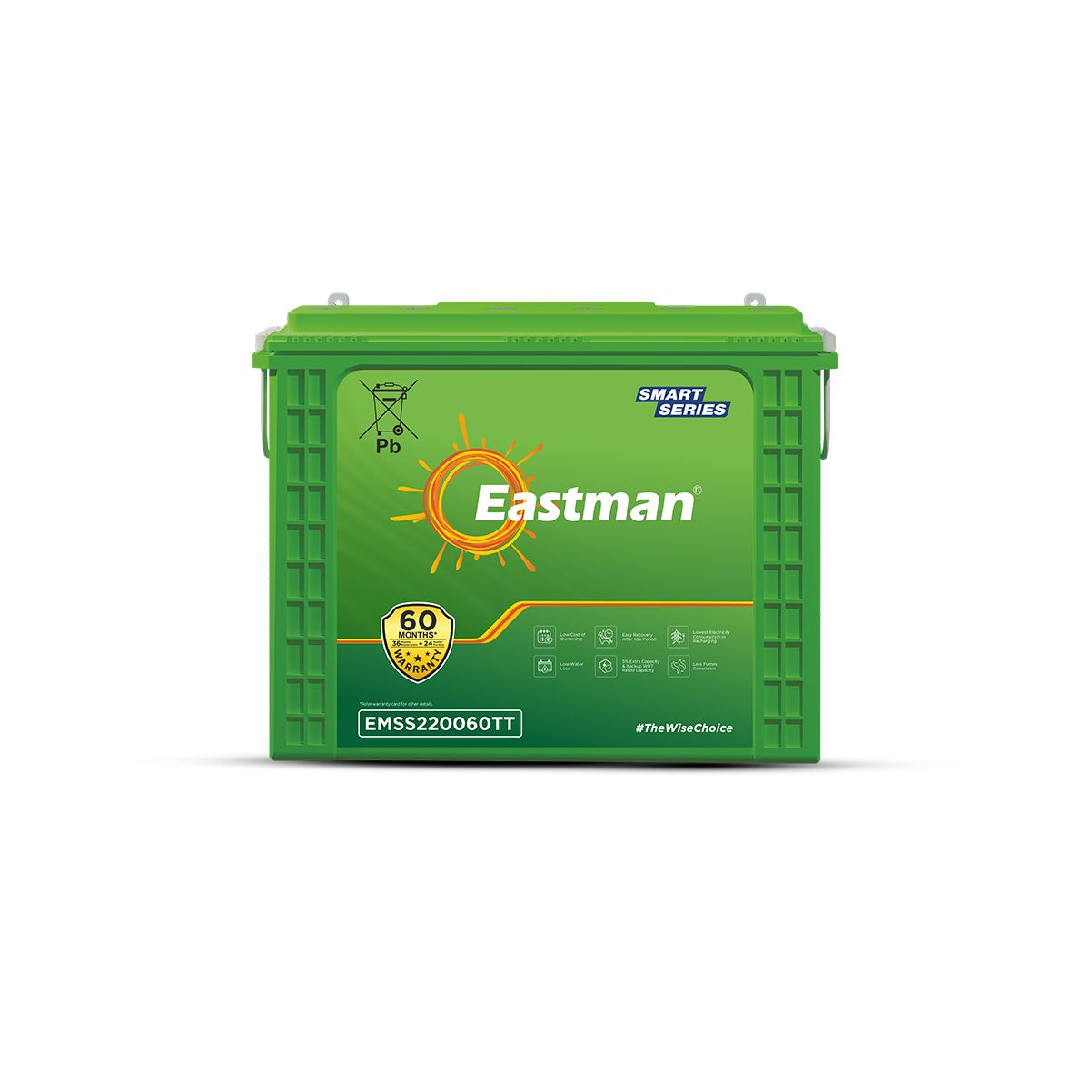 Eastman EMSS220060TT | Tall Tubular | 220 AH Inverter Battery |Warranty 60 (36+24) Months for Home & Office