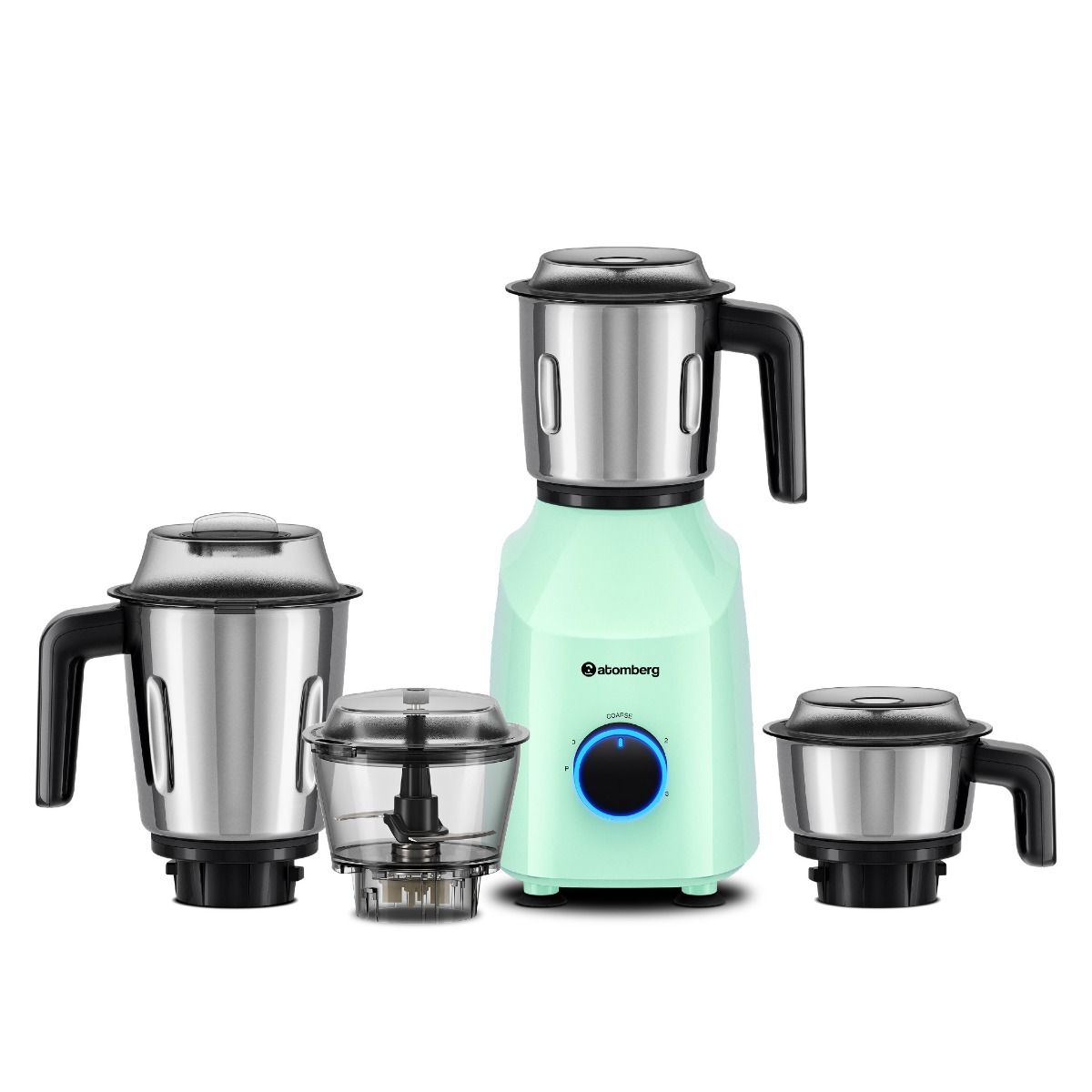 Atomberg Yulia Mixer Grinder with Unique Coarse Mode | Advanced Safety Features | 4 Jars including Unique Chopper Jar with Powerful 750W intelligent motor (Frosty Mint)