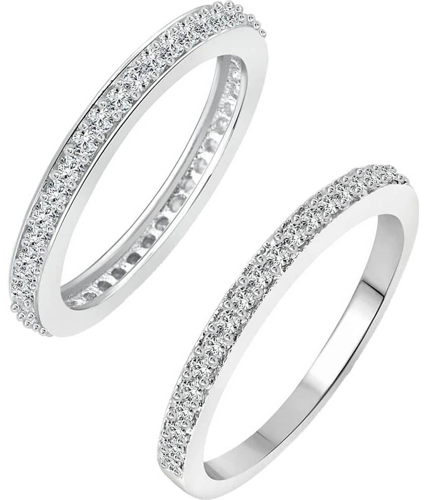 Vighnaharta Silver Alloy Ring - Pack of 2
