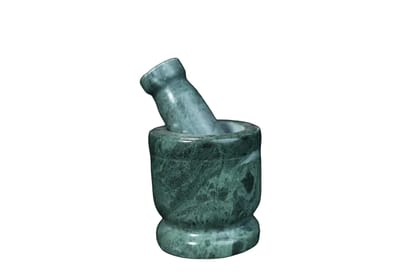 Marble Mortar Pestle Hand Polished Grinder