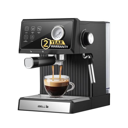 IBELL Espresso Machine, Coffee Maker for Home, 20 BAR, 2 Year Warranty, Touch Controls, Milk Frothing, Temperature Control System for Espresso, Cappuccino, Americano, Latte, 1200W, BARISTAMAX300 IBELL Espresso Machine, Coffee Maker for Home, 20 BAR, 2 Ye
