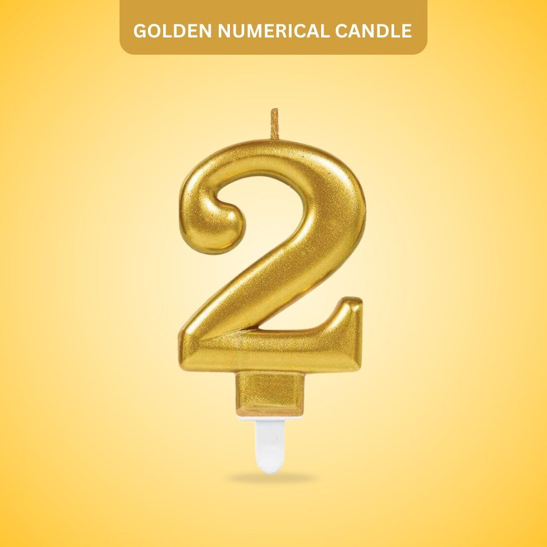 Golden Numerical Candle No. 2 - 3"
