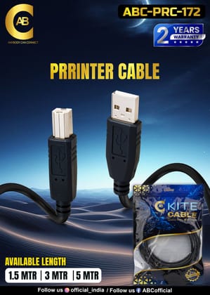 PRINTER CABLE 1.5M (2Year Warranty)