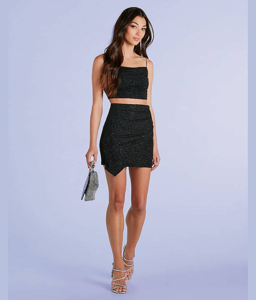 Addyvero Women Solid Top With Skirt Co-Ord Set ( Maroon )