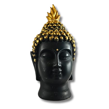Premium Buddha Face Black &amp; Golden Idol for Peaceful Decor - Saadhya Decor
