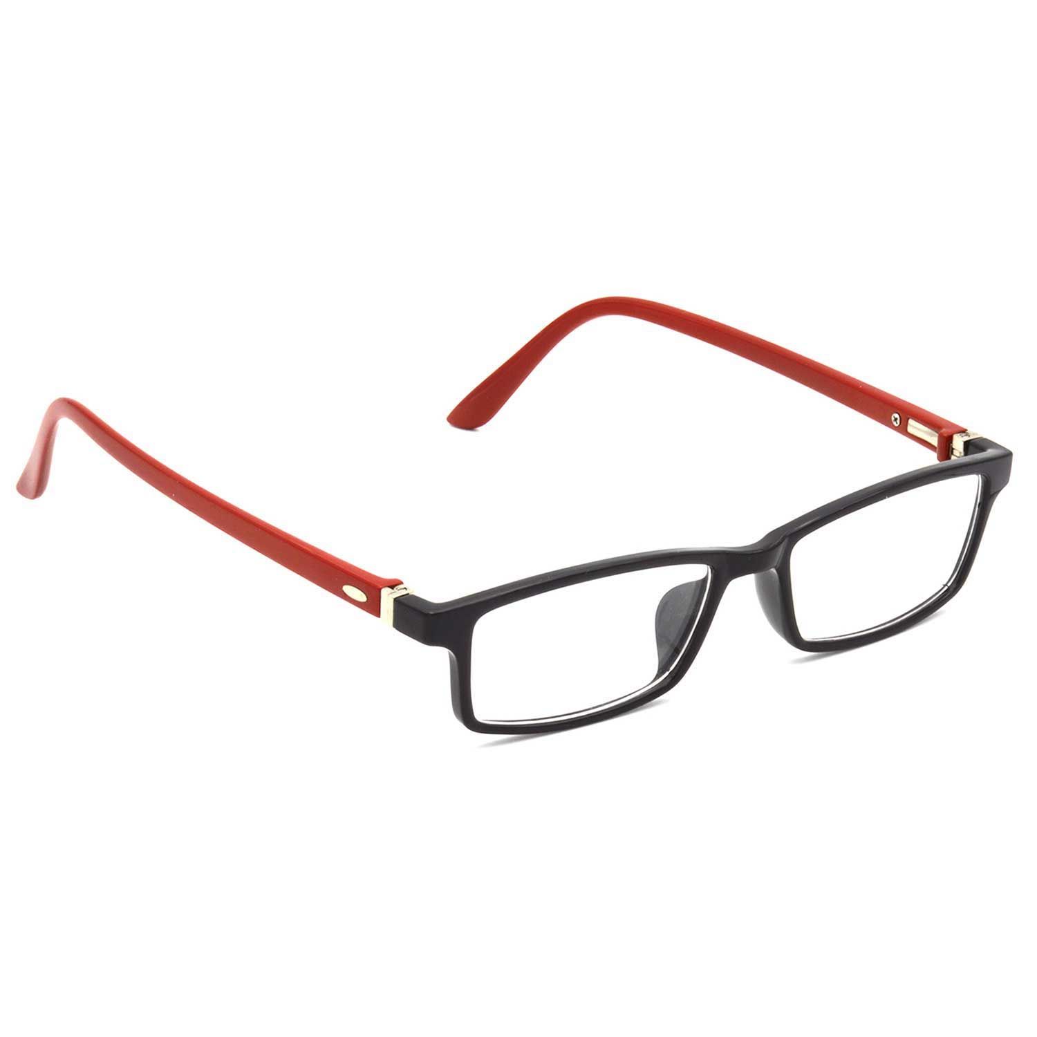 Hrinkar Plastic Full Rim Rectangle chasma frame Men & Women - HFRM-BK-RD-12