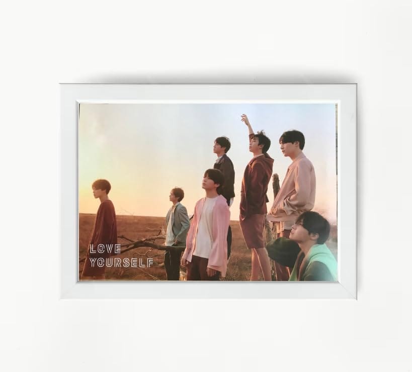 NOKKES Bts Army Bangtan Boy V suga J-Hope Jungkook Jin Jimin Rm 5X7 Inch Size Photo Frame Photo Home Office_EQW273