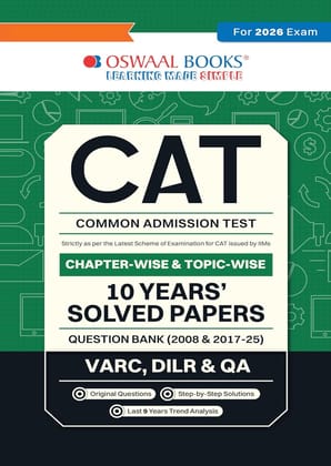 OSWAAL CAT (COMMON ADMISSION TEST) || 10 YEARS || SOLVED PAPERS || CHAPTERWISE || FOR 2026 EXAMS -OSQBCAT10PR