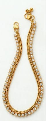 Vardaan Crystalx Women's Anklet, Gold sparkle chain of silver diamente beads. Elegant pair of Anklets is designed for Women's and Girls, Pack of 2. High-fashion aesthetic. Perfect for both festive occasions and everyday luxury. Fashion and simplicity.
