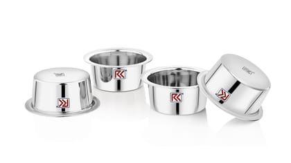 RK Kumbakonam Stainless Steel Traditional Dabara BowlSet | Coffee Dabara Bowl Set | South Indian Filter Coffee Tumbler Set (Silver,140 ml,Pack of 4