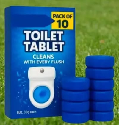 10 Pcs Toilet Cleaner Tablets | Toilet Bowl Stain & Odor Remover | Freshener